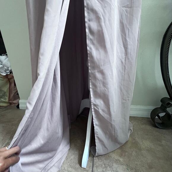 Birdy Grey Hannah Maxi Ruffle Sleeve Dress M in Crepe Taupe Bridesmaid Wedding - Picture 5 of 8